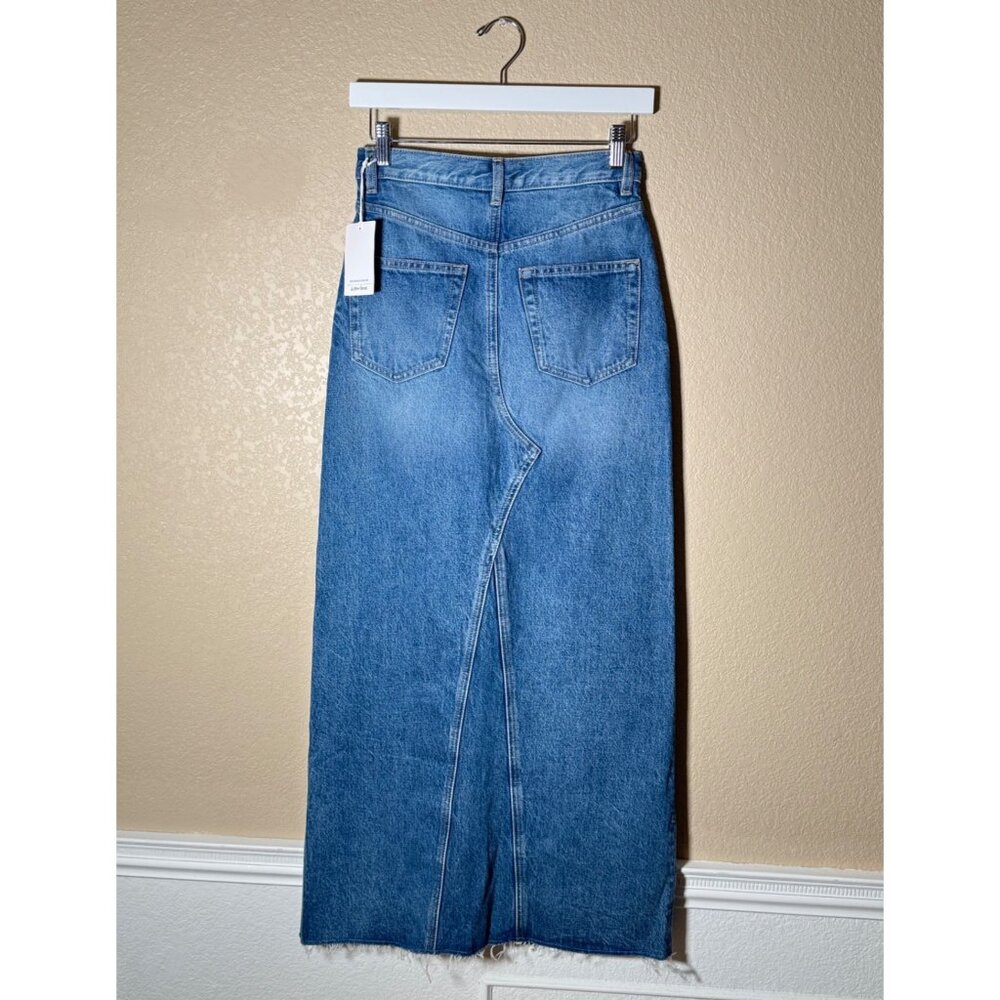 NWT & Other Stories Long Frayed Edge Denim Maxi Skirt - Picture 6 of 9